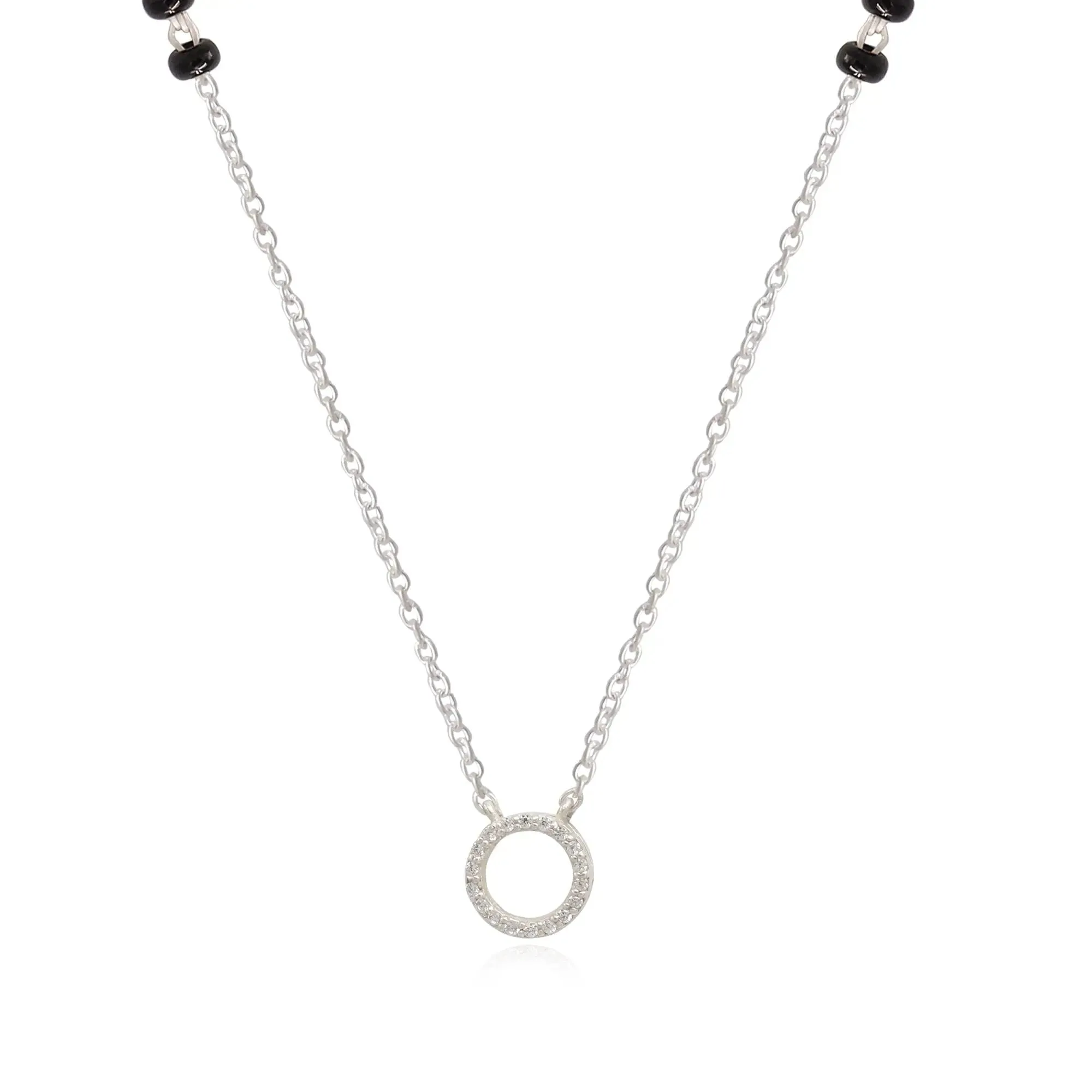 Luna Minimal Round Silver 92.5 Mangalsutra Necklace