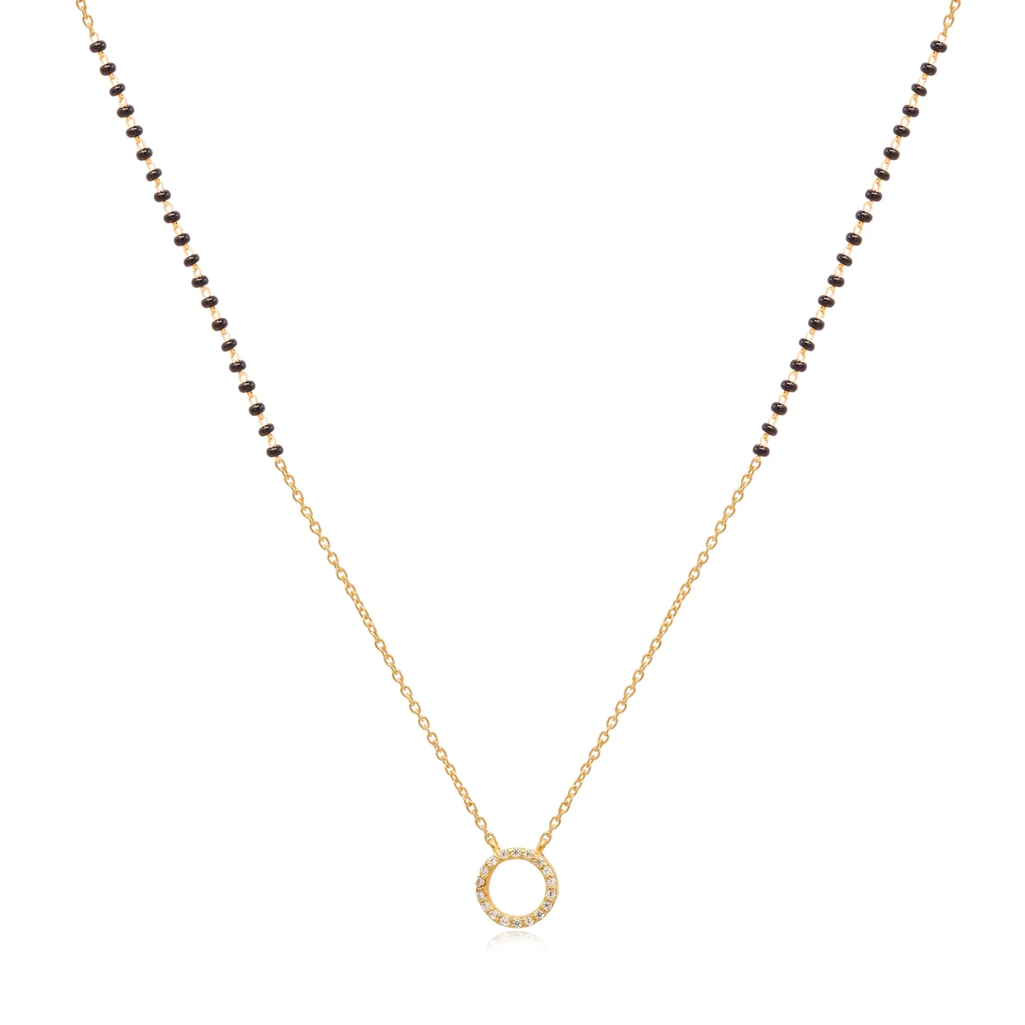 Luna Minimal Round Silver 92.5 Mangalsutra Necklace