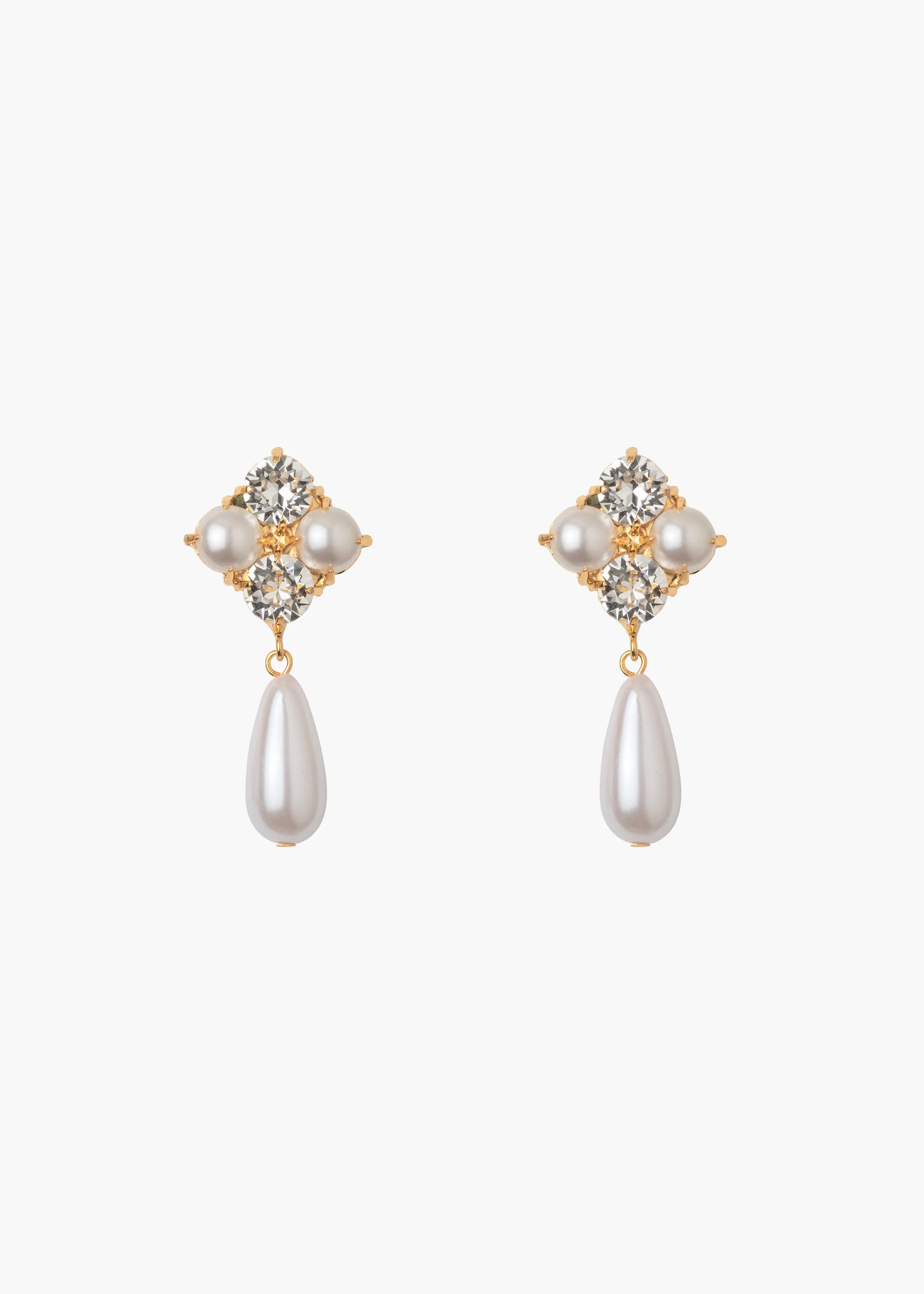 Marjorie Earrings -- Gold Pearl