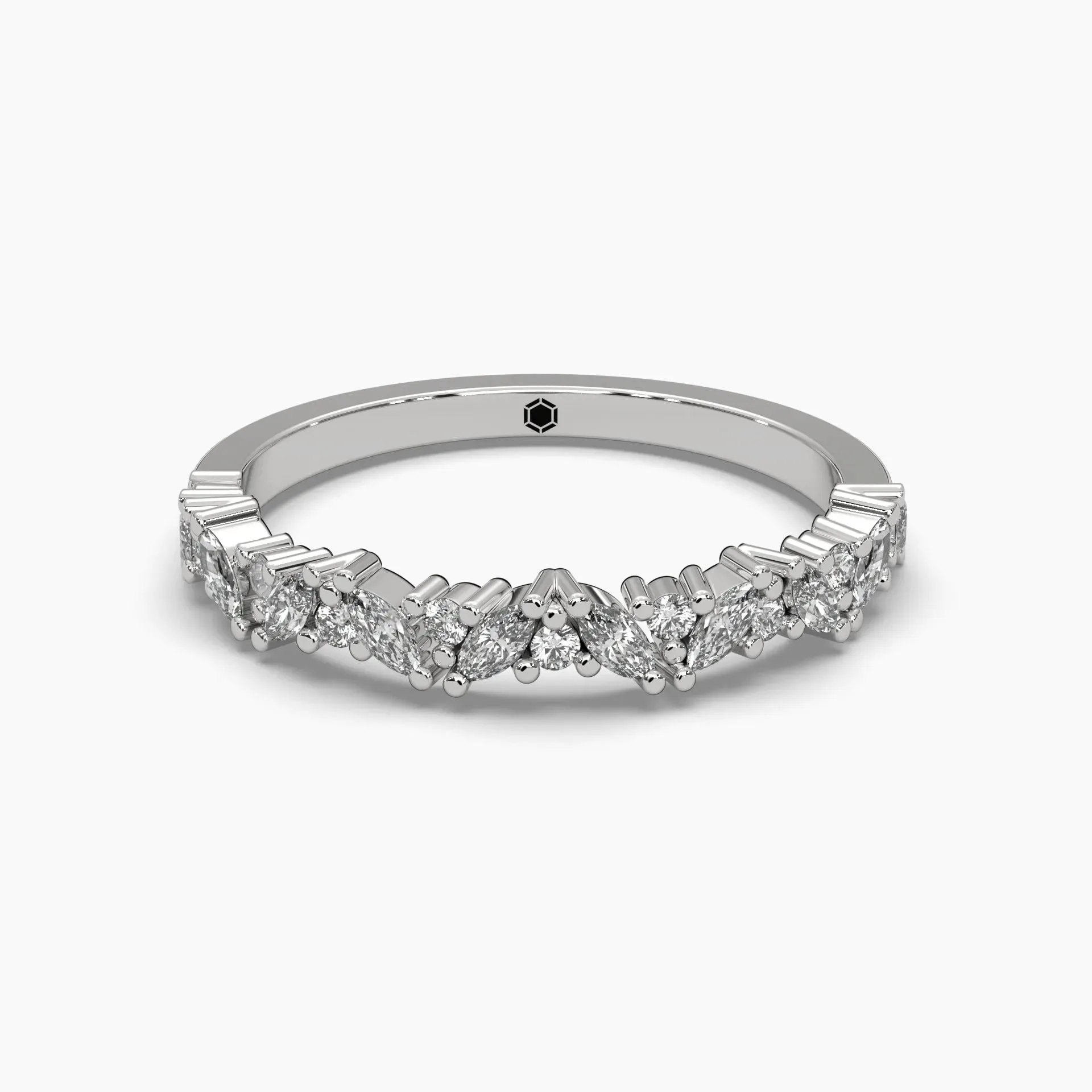 Marquise and Round Wedding Band