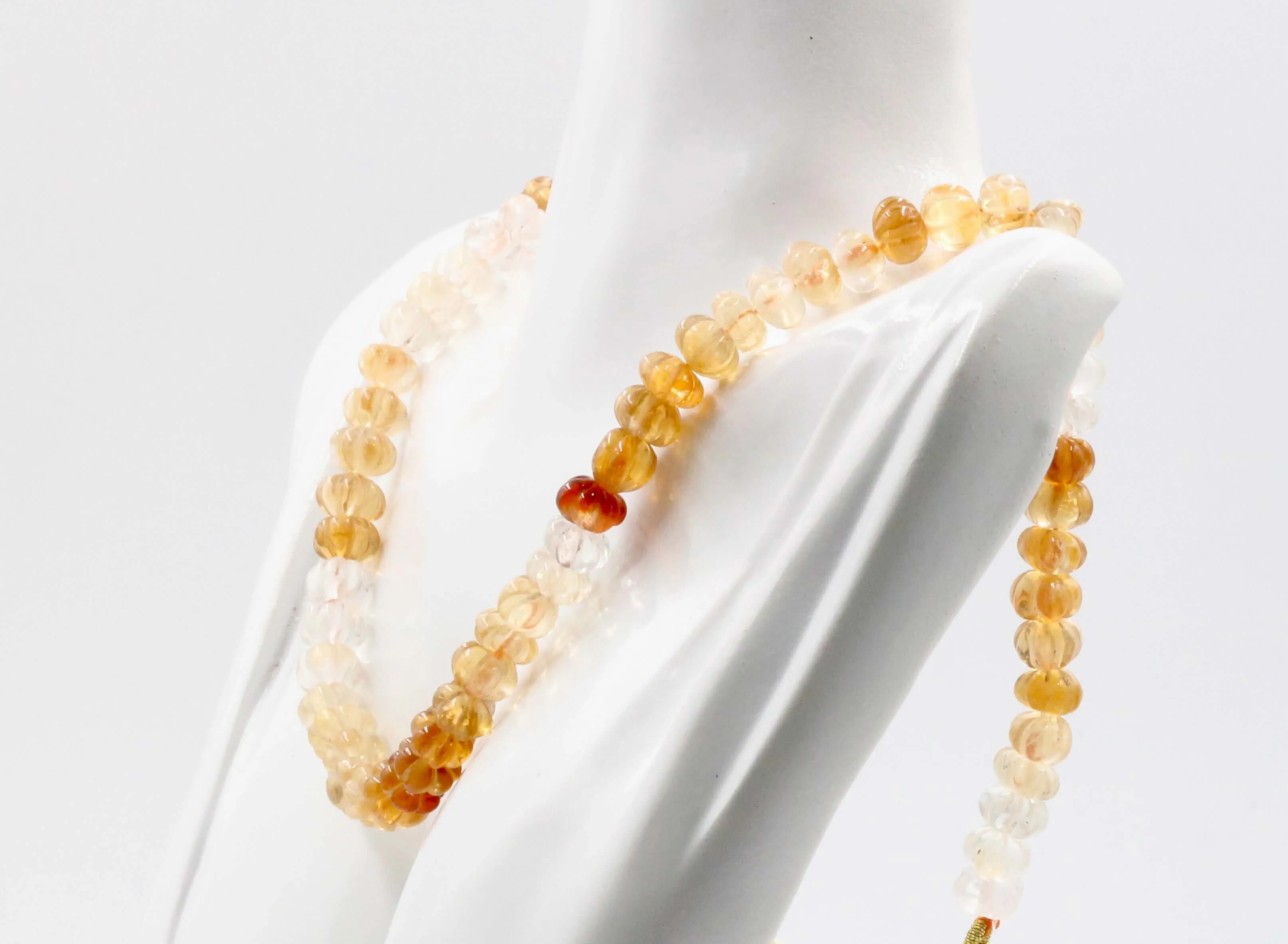 Natural Citrine Necklace Yellow Quartz Citrine Necklace Yellow Beaded Gemstone Necklace Citrine Quartz Sarafa Yellow Necklace SKU 6142914