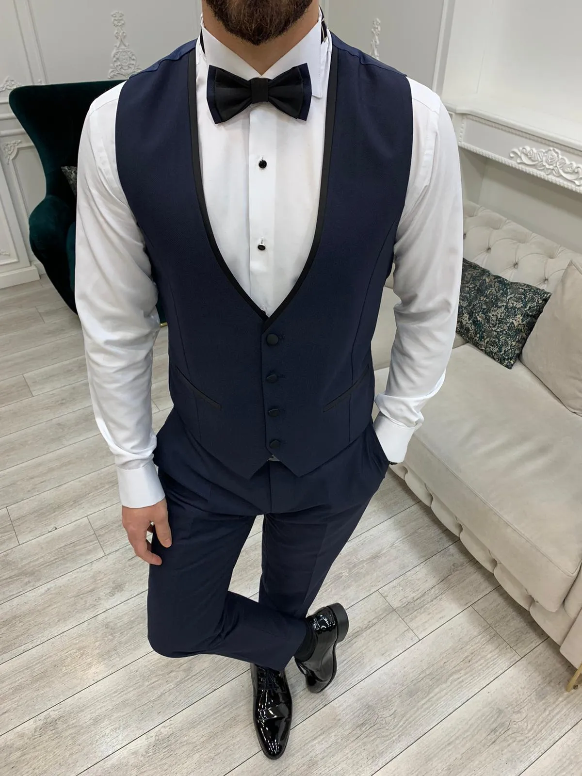 Navy Blue Groom Wedding Suit for Men by GentWith.com