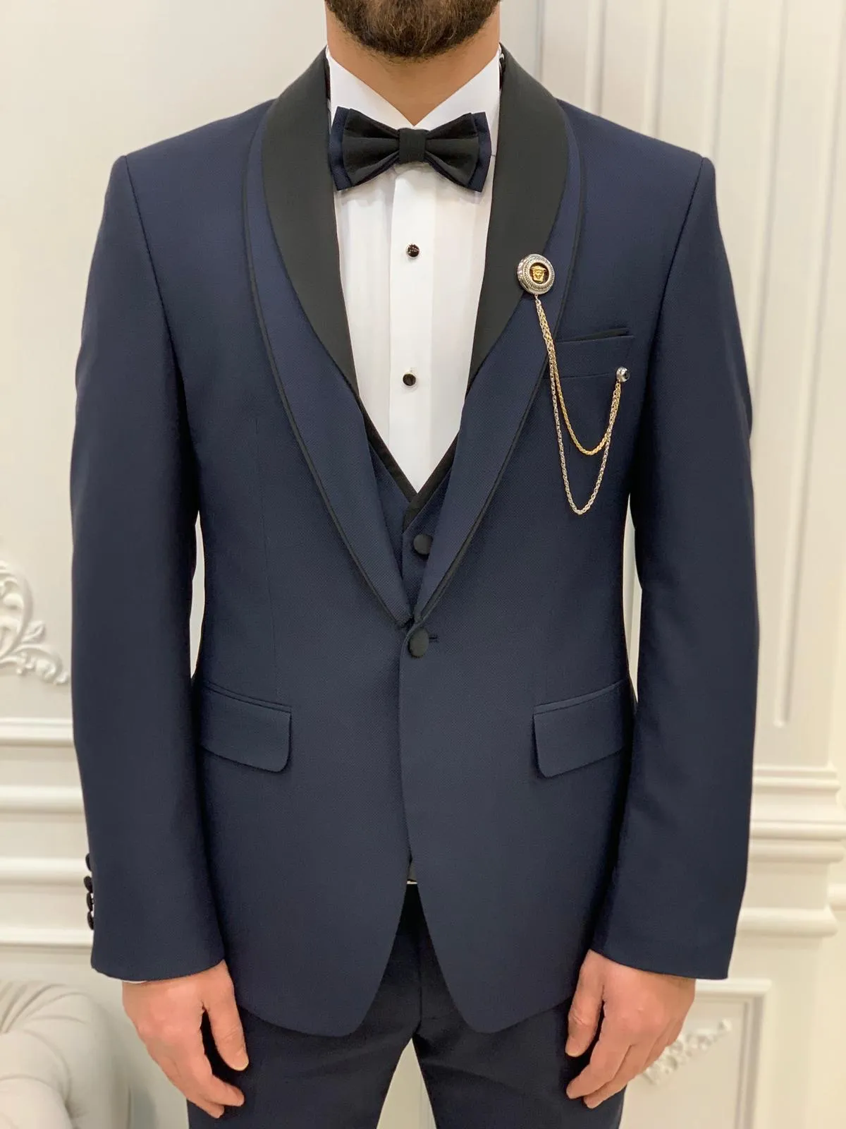 Navy Blue Groom Wedding Suit for Men by GentWith.com