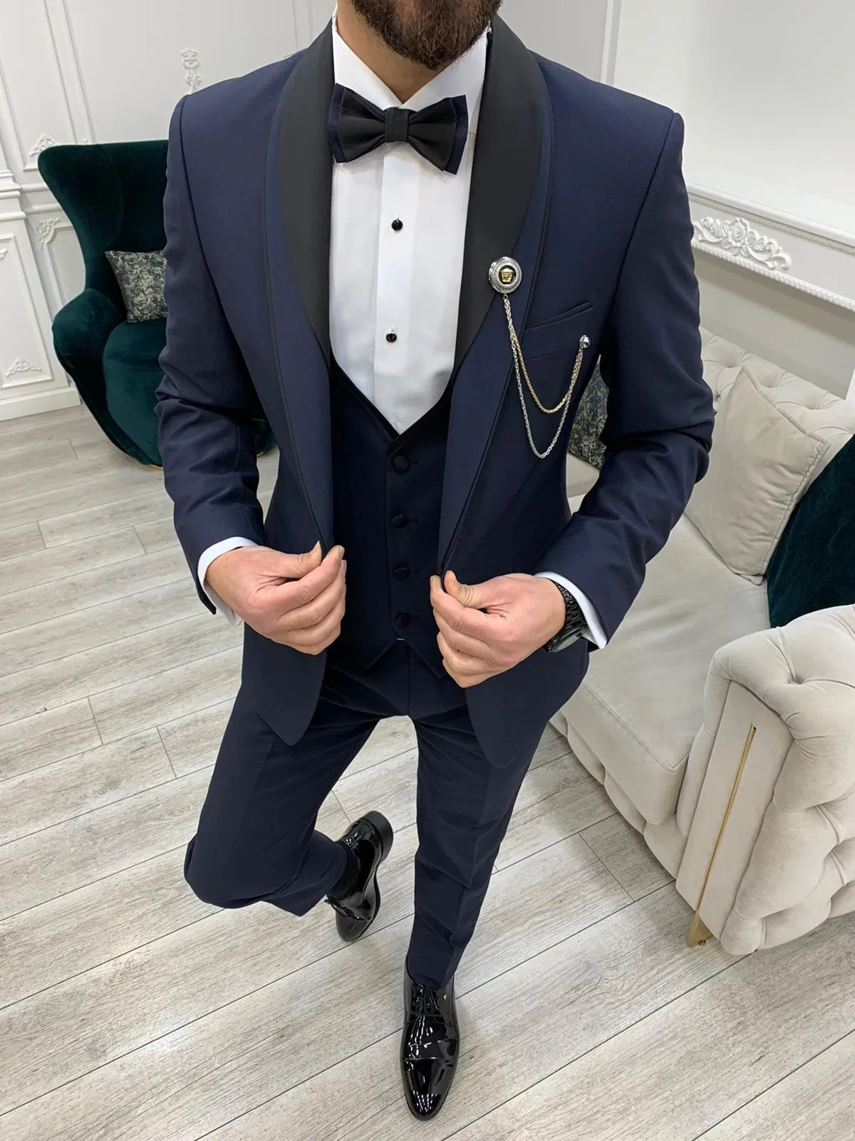 Navy Blue Groom Wedding Suit for Men by GentWith.com