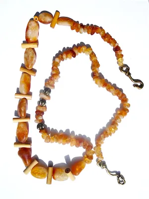 Necklace Agate Citrine And Wood