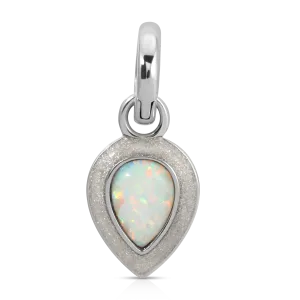 October Opal Birthstone Charm - Pear