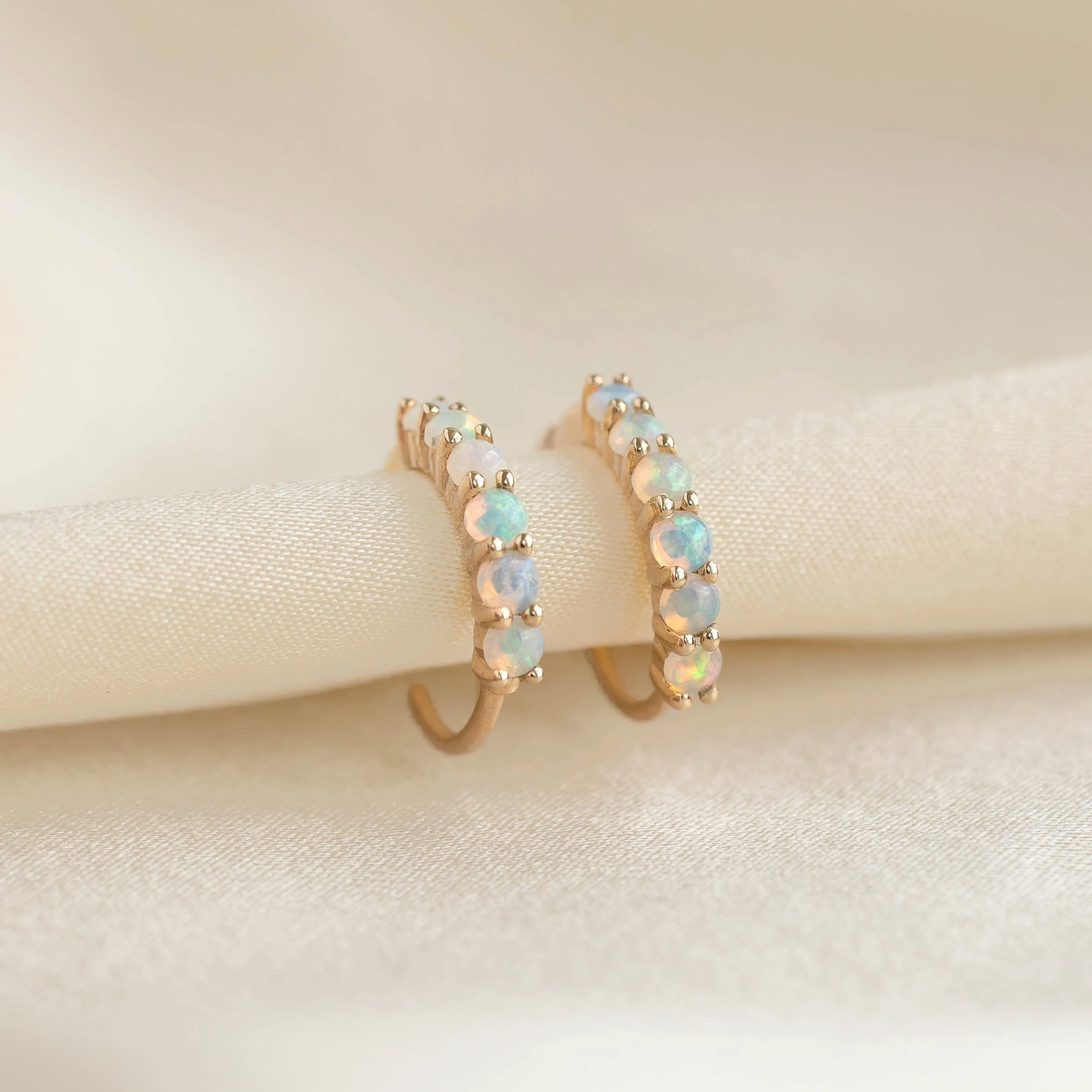 Opal Huggie Earrings 14k Gold - Calypso