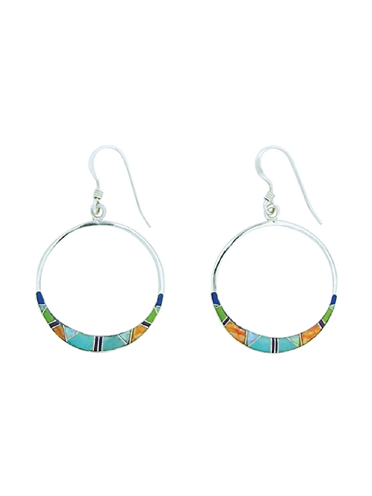 Opal Inlay Hoop Earrings