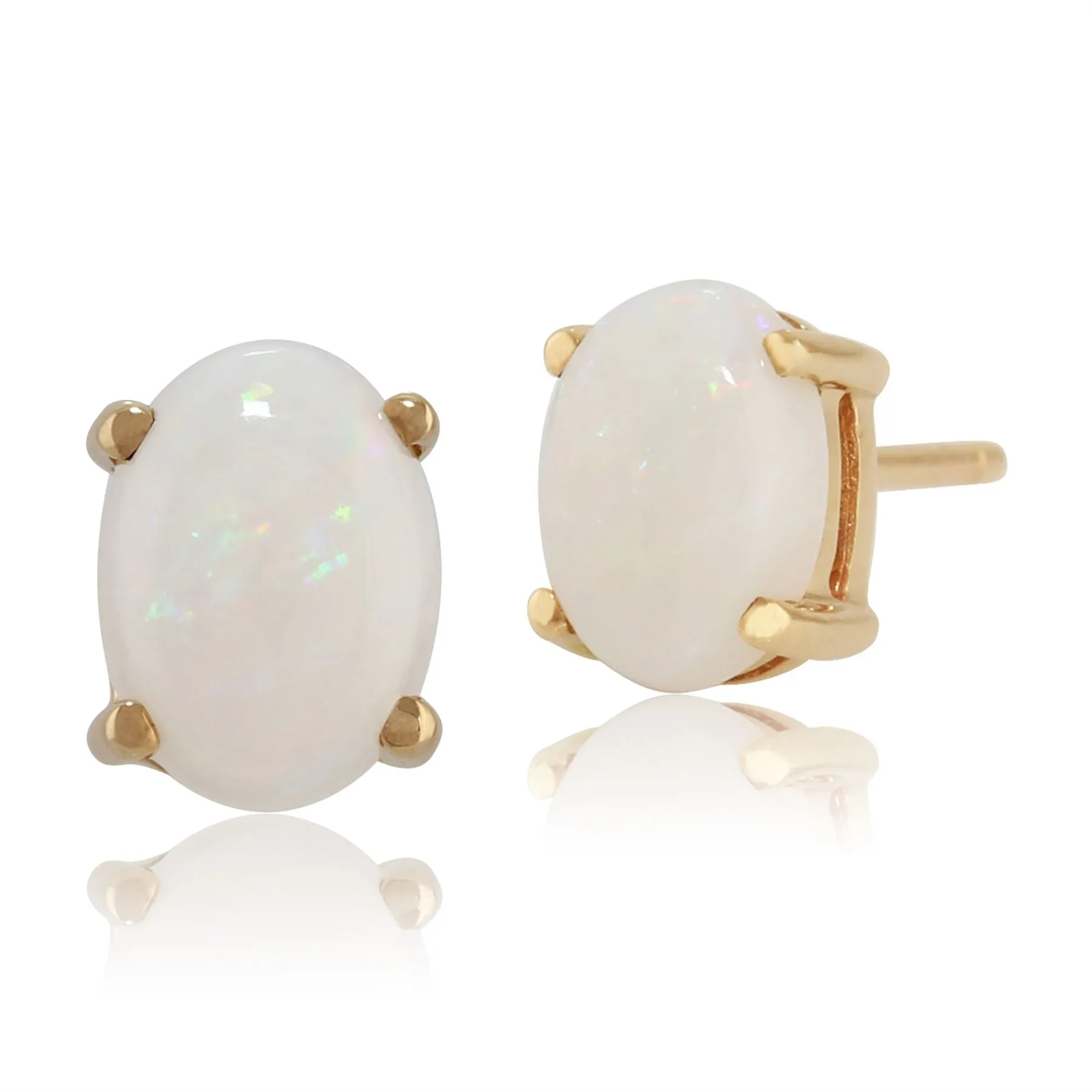 Ovale Opal Ohrstecker in 9ct Gelb Gold