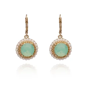 Pacific Opal Regency Era Earrings: Green Stone Drop Earrings