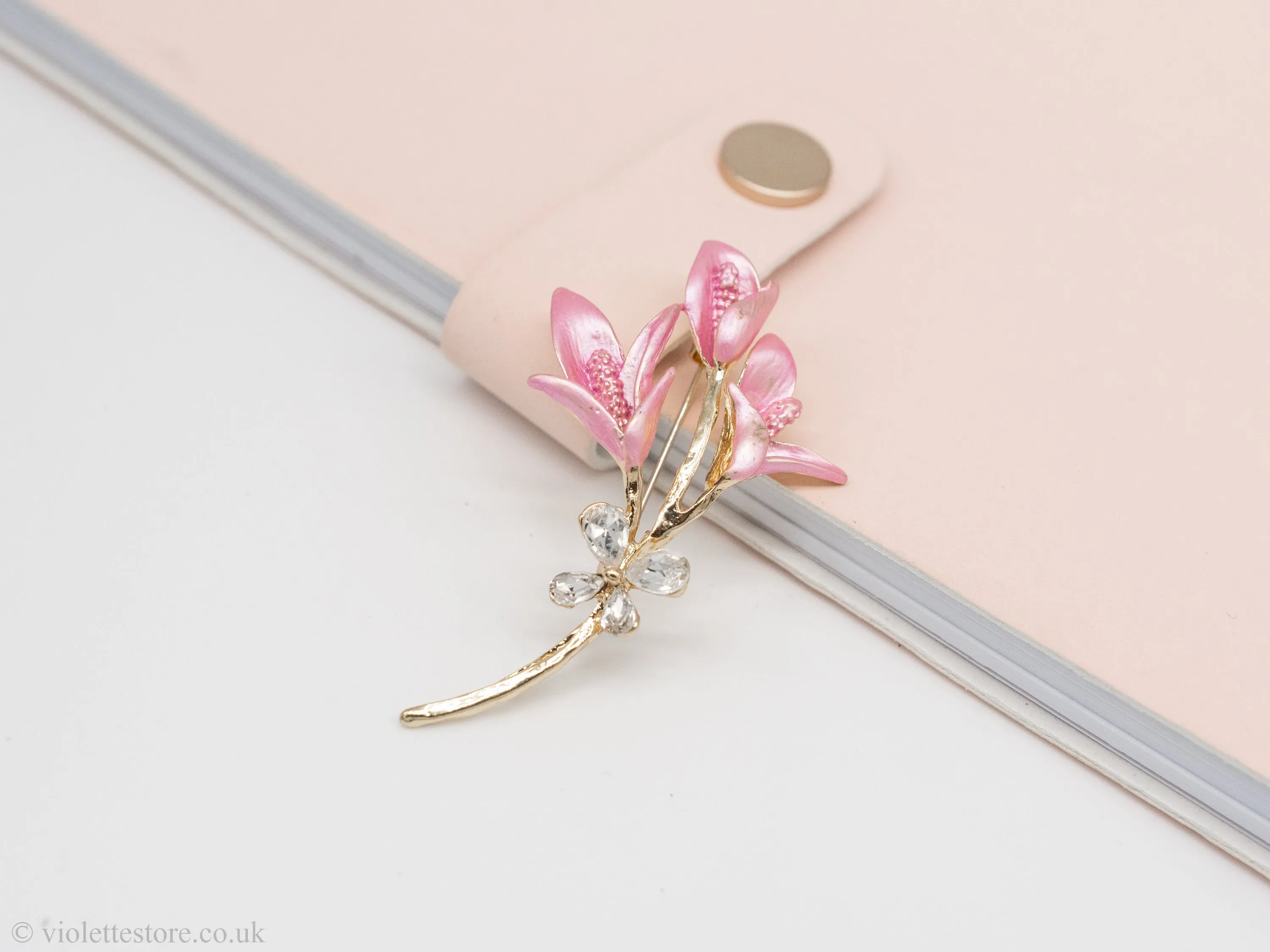 Pink Flower Brooch