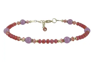 Pink Lavender Jade Gemstone Anklet