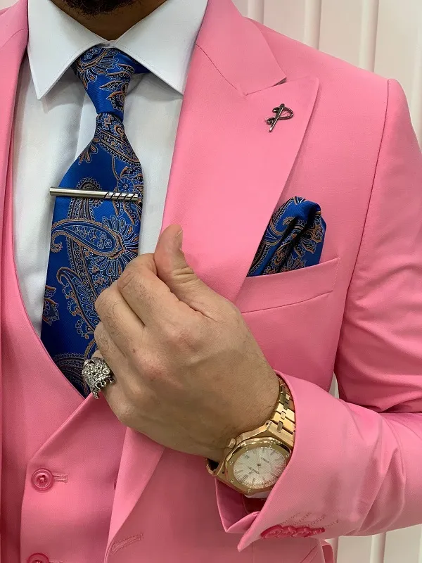 Pink Slim Fit Groom Wedding Suit for Men by GentWith.com