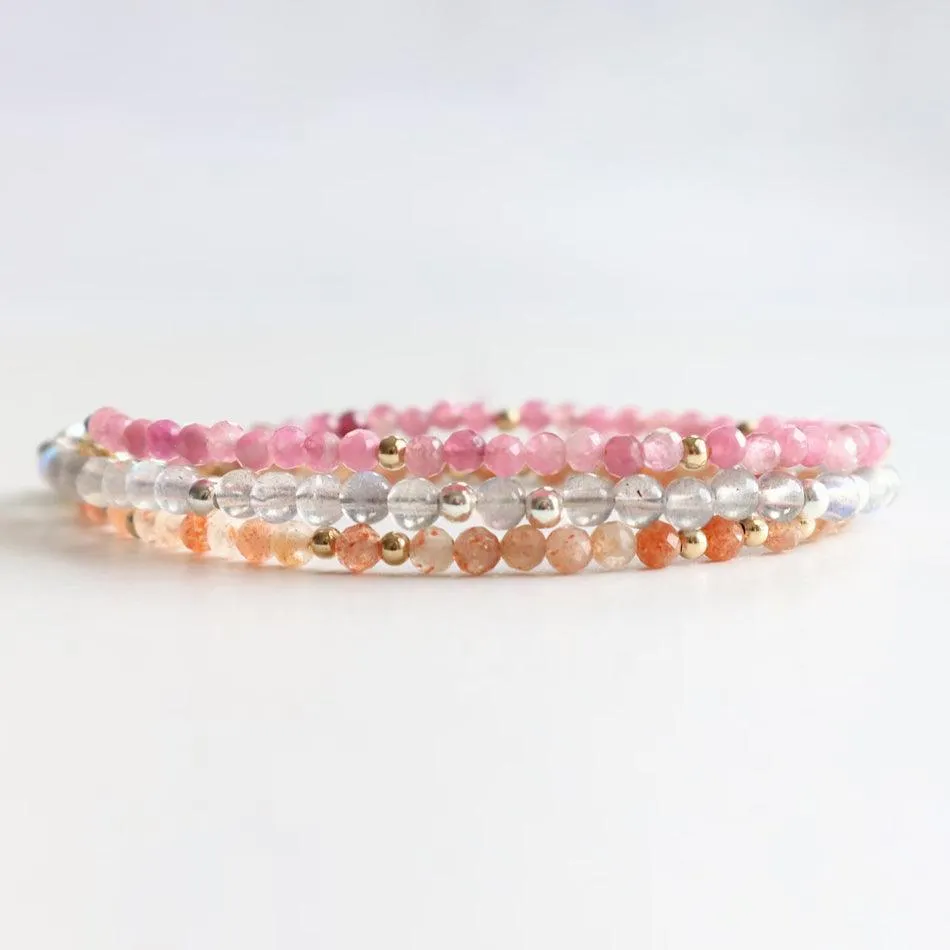 Pink Tourmaline Dainty Bracelet