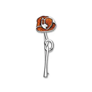 Poppy Brooch In Silver