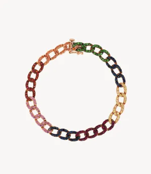 Rainbow Cuban Link Bracelet