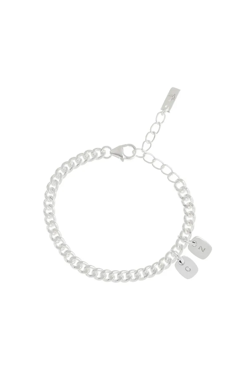 Rectangular Pendant Anklet - Silver