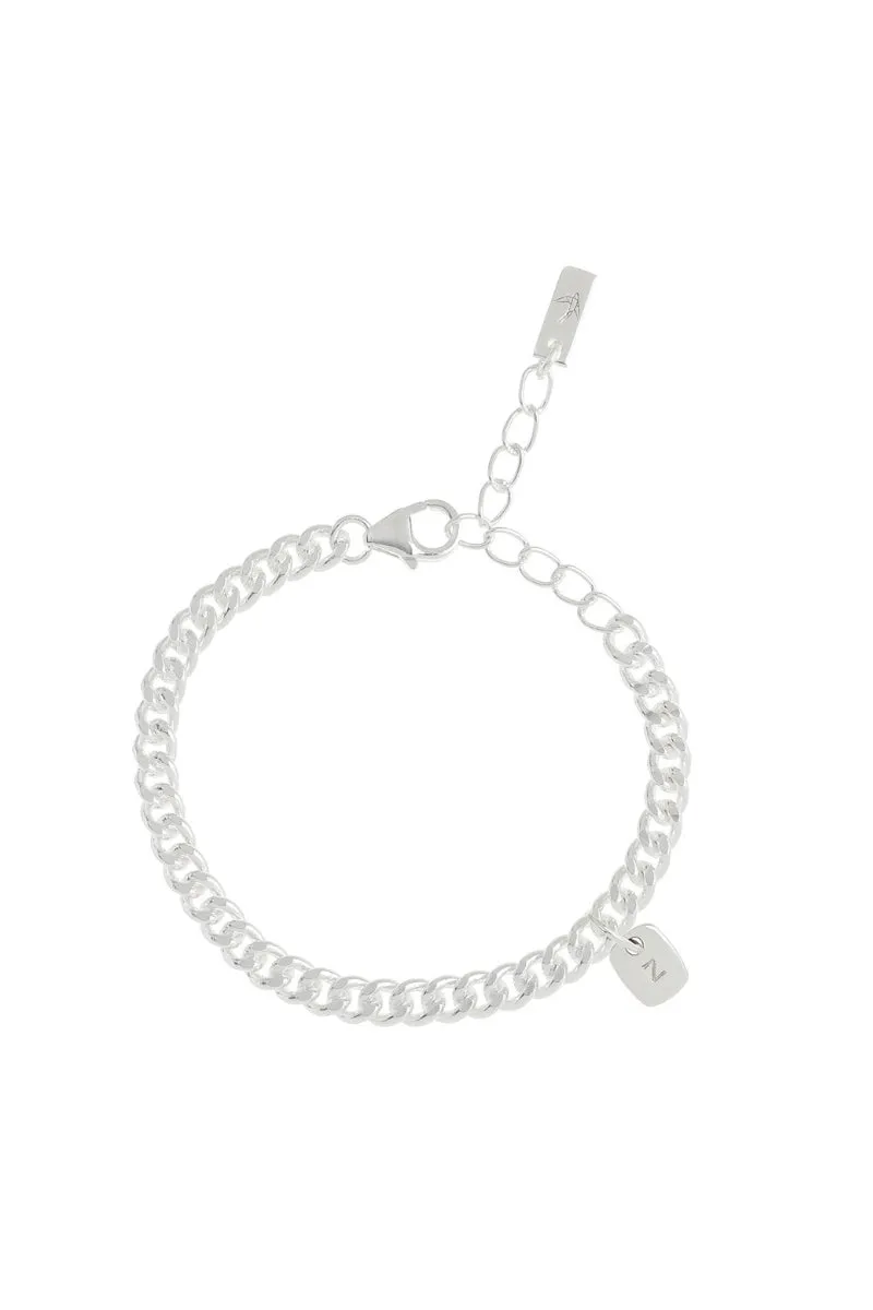 Rectangular Pendant Anklet - Silver