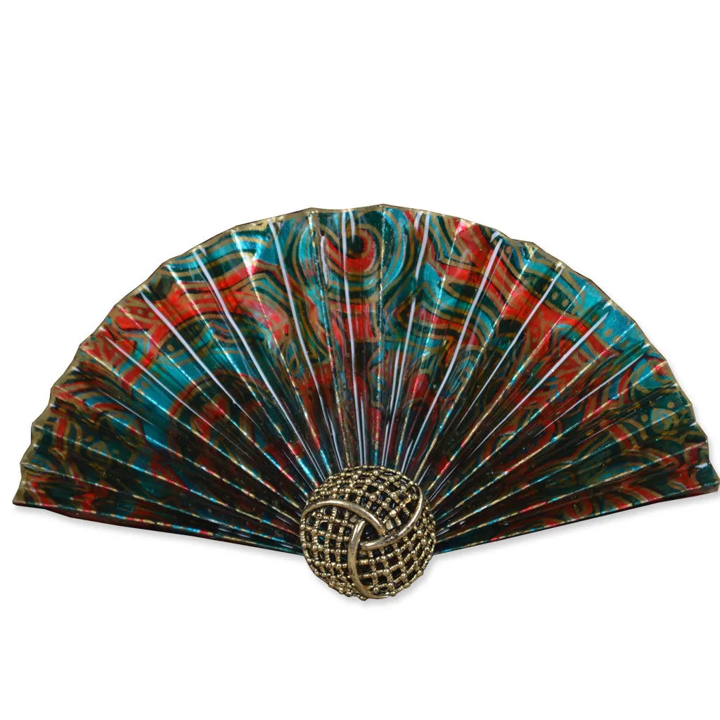 Red/Green/Gold Fan Brooch