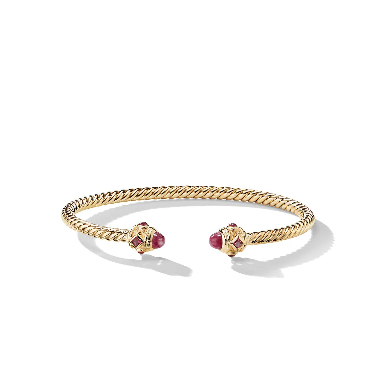 Renaissance Bracelet with Rubies in 18K Gold, 3.5mm