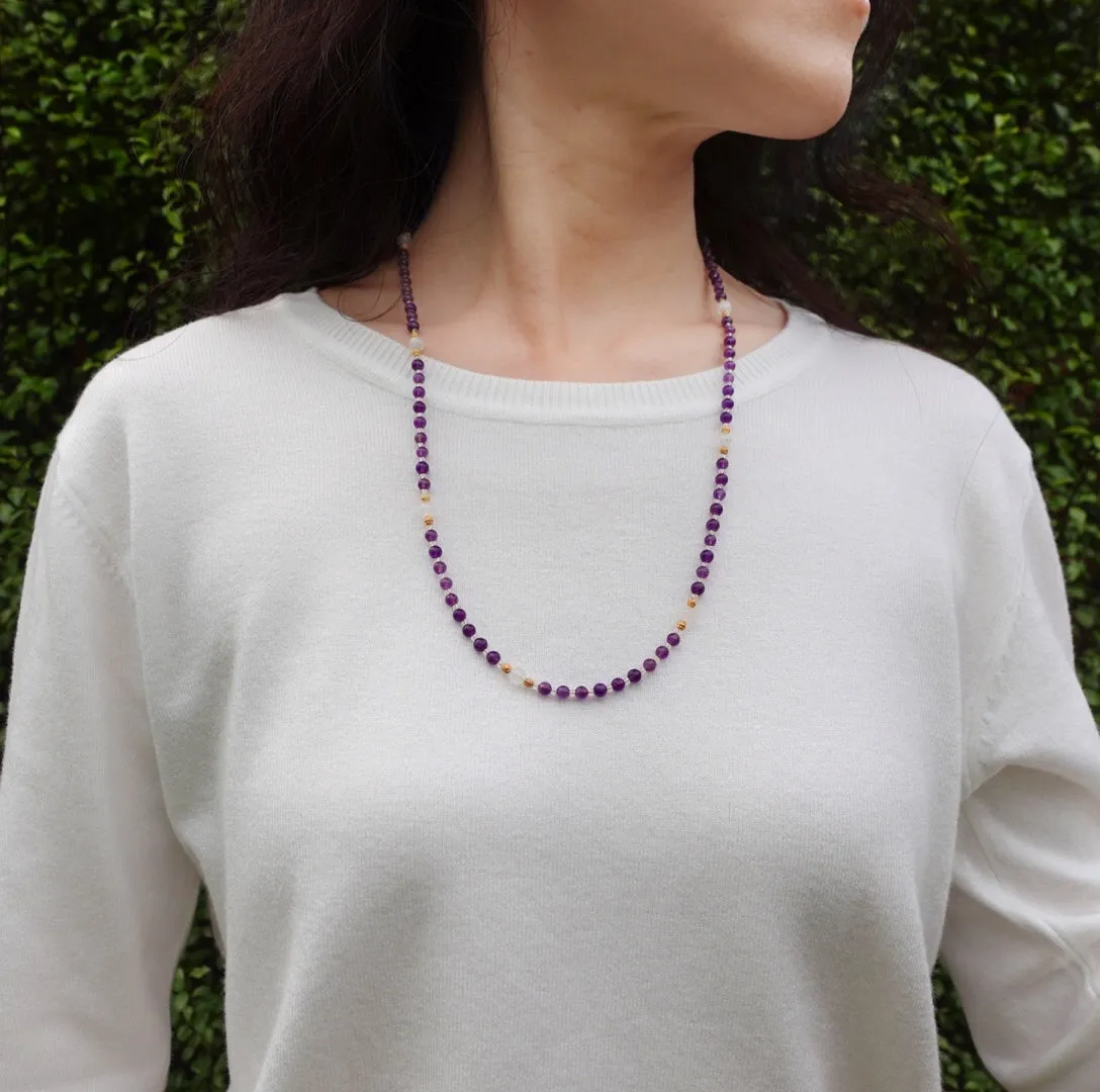 Return to Origin 4mm Amethyst Necklace Set