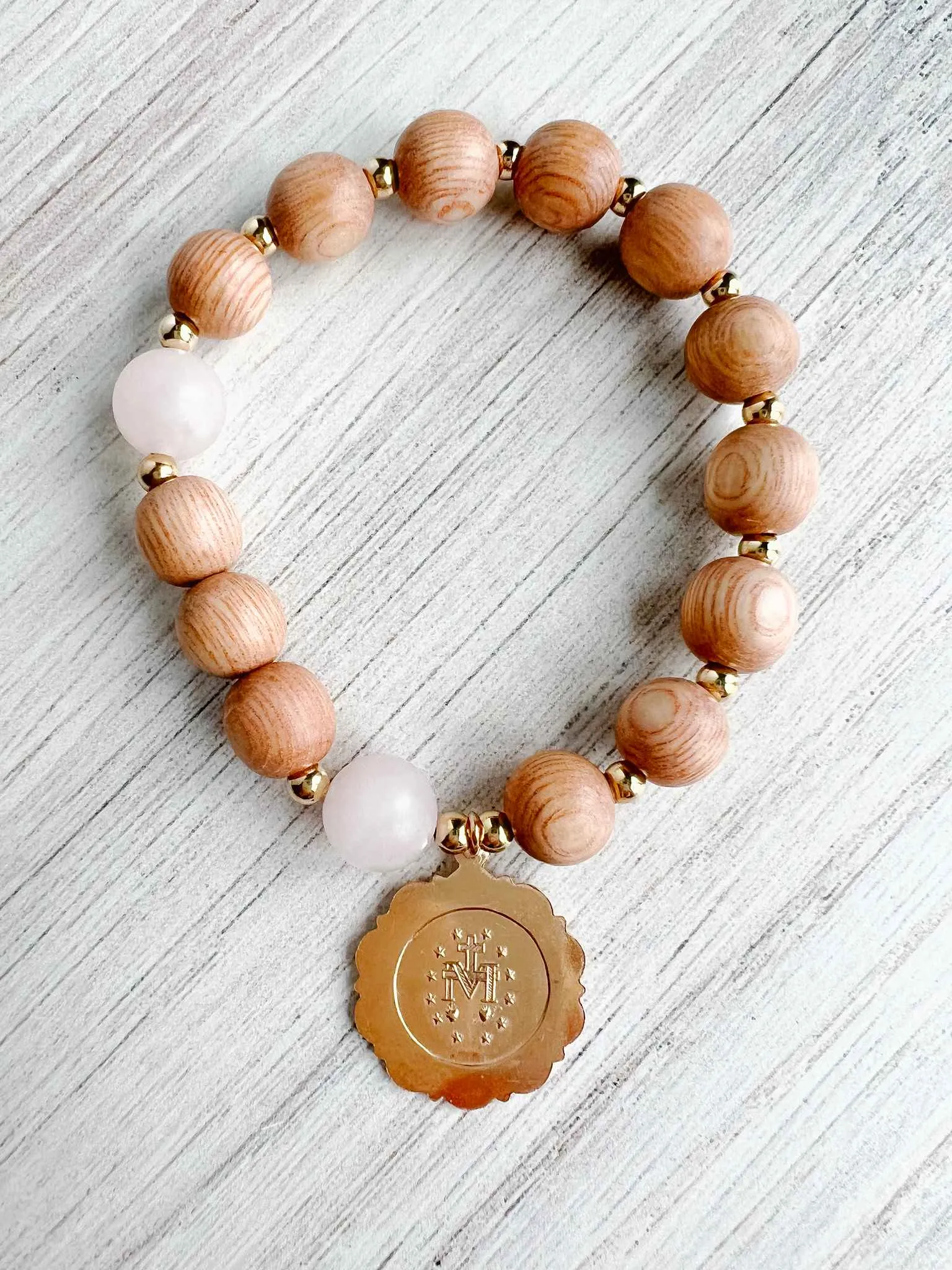 Rose Quartz Rosary Bracelet