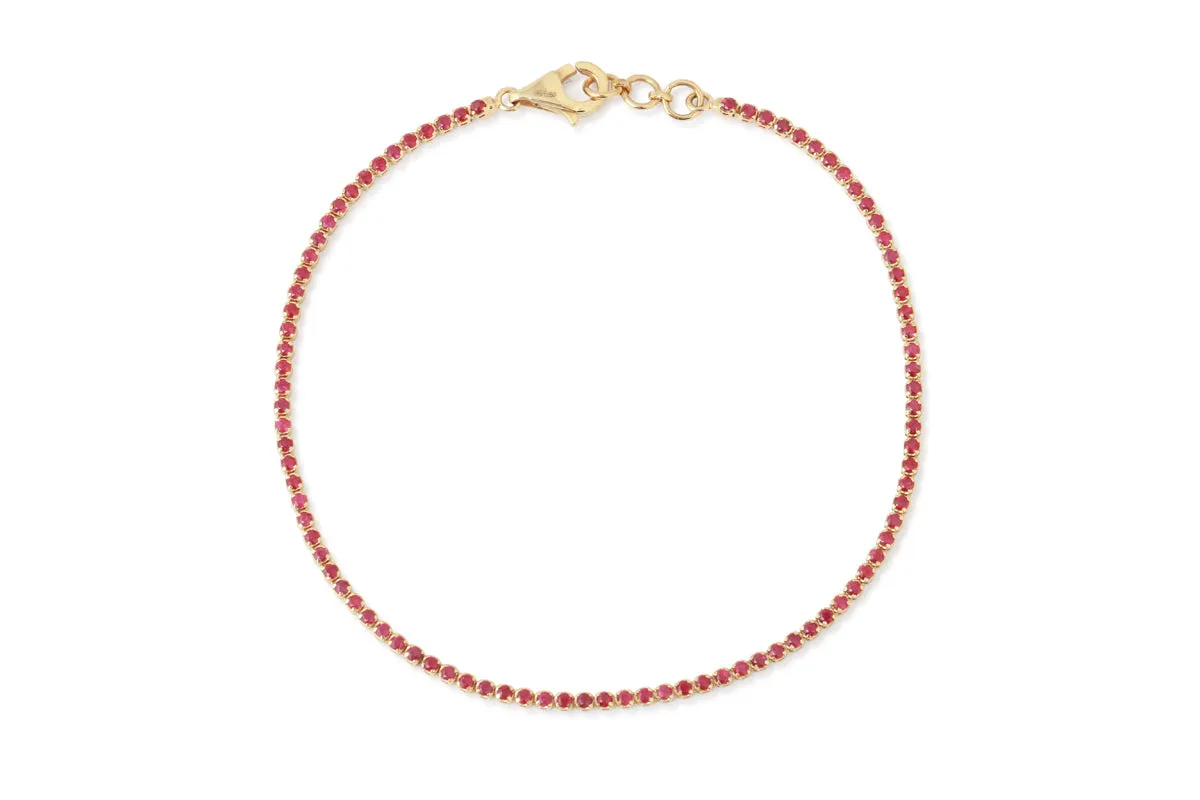 Round Ruby Tennis Bracelet