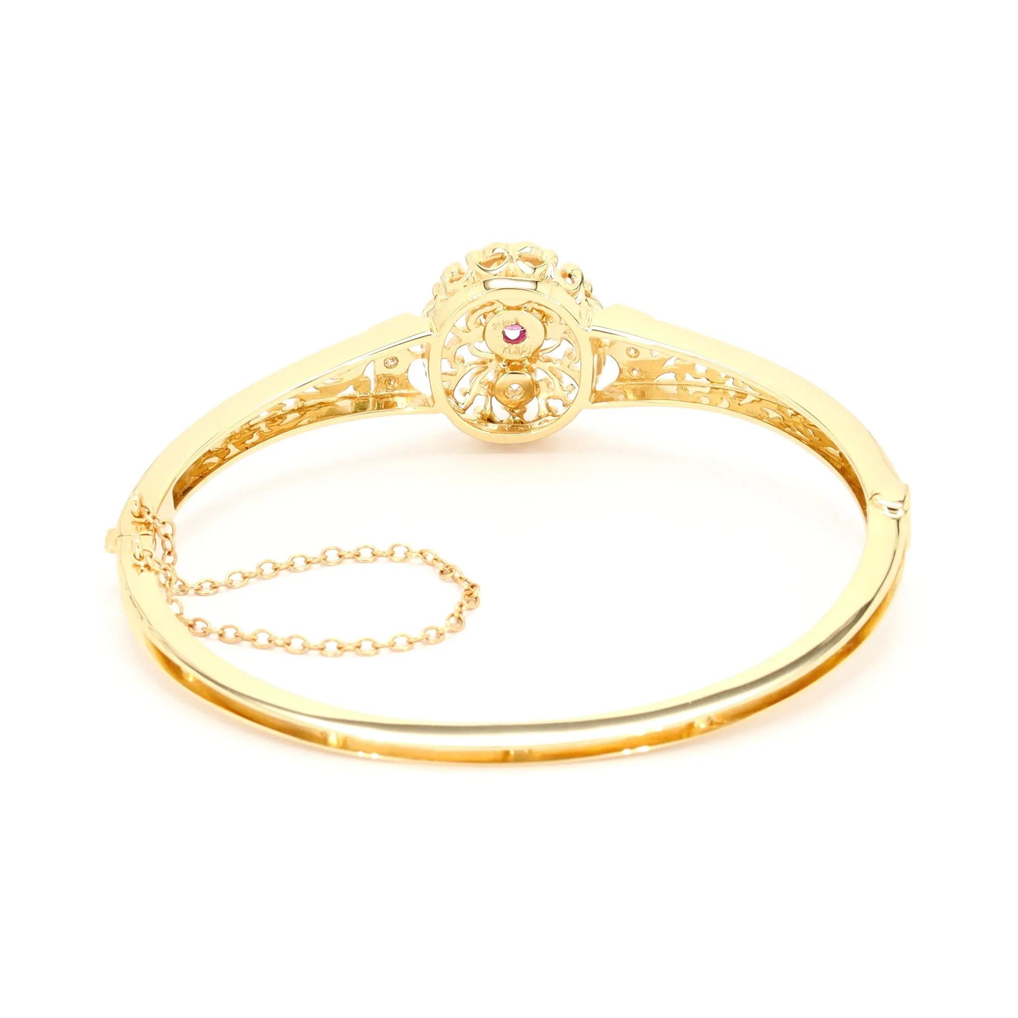 Ruby and Diamond Open-Work Bangle