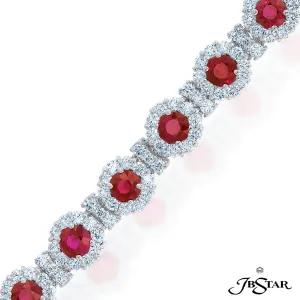 Ruby and Diamond Platinum Bracelet