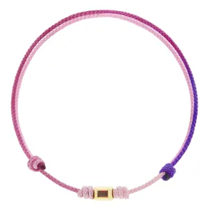 Ruby Ingot on Purple Ombre Cord Bracelet