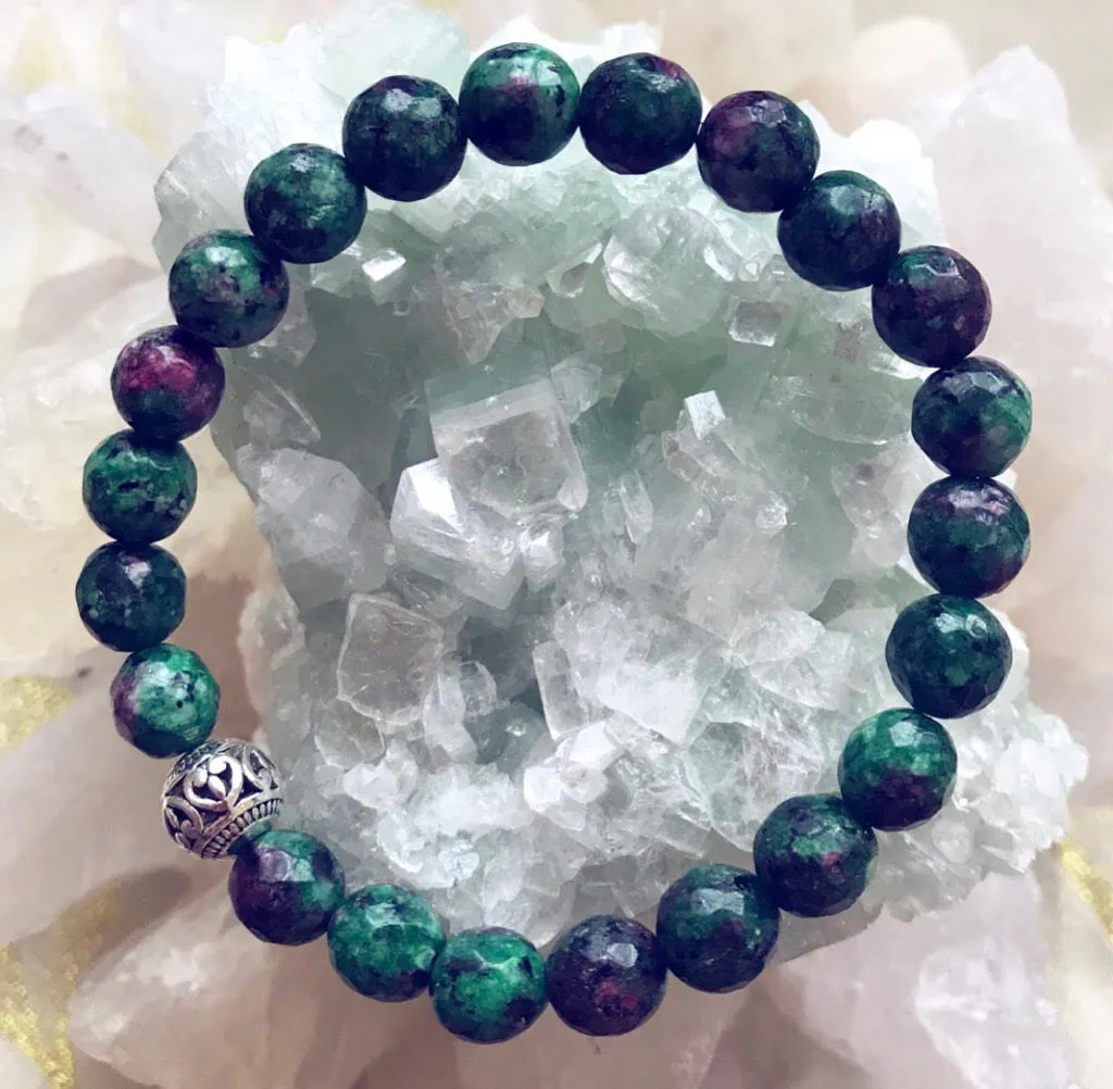 Ruby Zoisite Genuine Crystal Bracelet