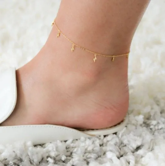 Simple Lightning bolt Anklet