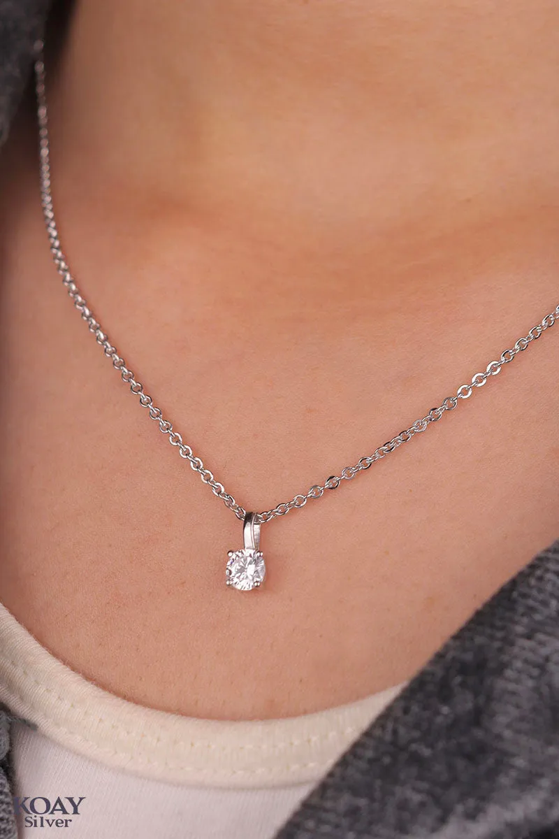 Single Zircon Necklace (04)