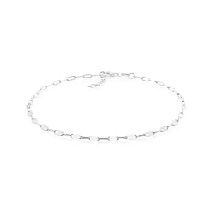 Sterling Silver 25cm Flat Link Anklet