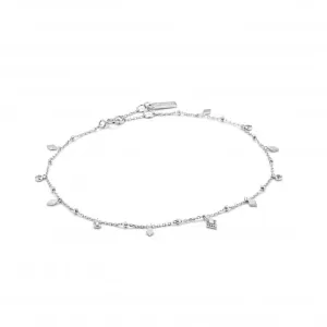 Sterling Silver Rhodium Plated Bohemia Anklet F016-01H