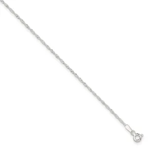 Sterling Silver Singapore Chain Anklet