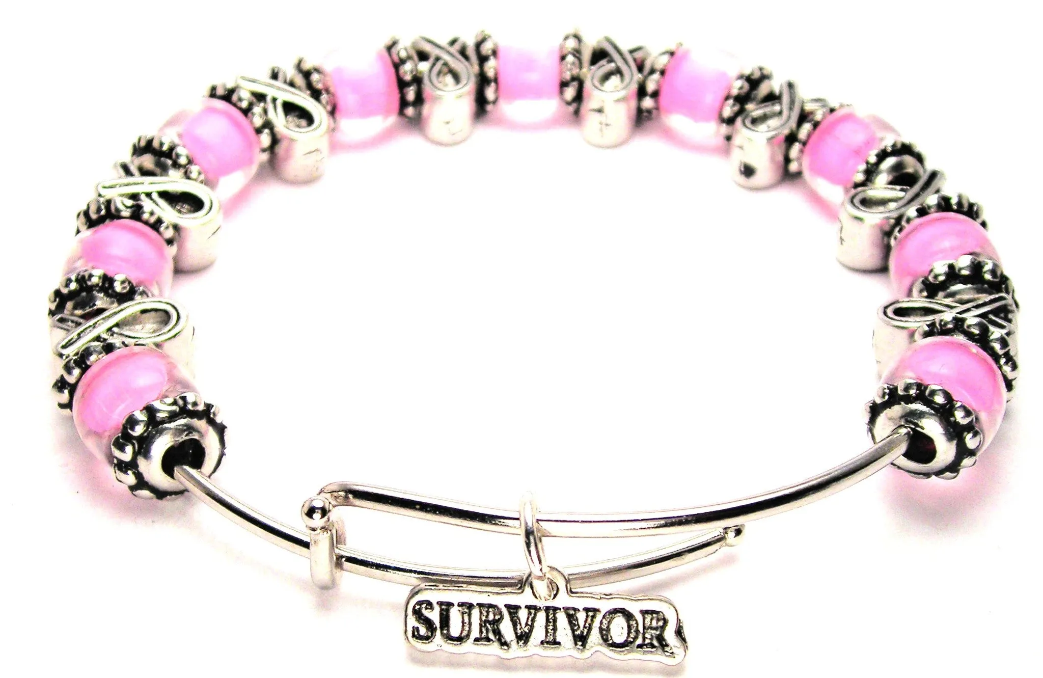 Survivor 9mm Glass Beaded Single Bracelet