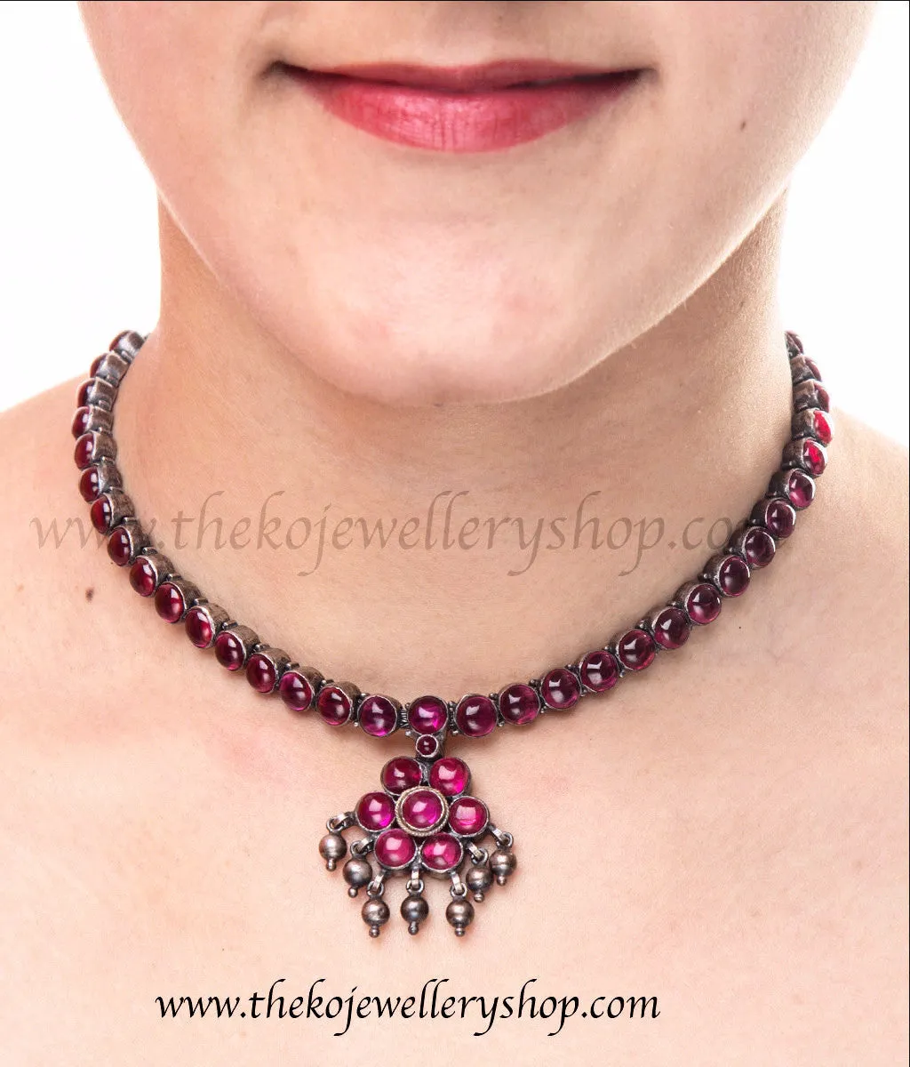 The Alaktha Addige Silver Necklace(Oxidised)