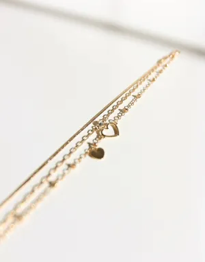 Triple Layer Heart Anklet