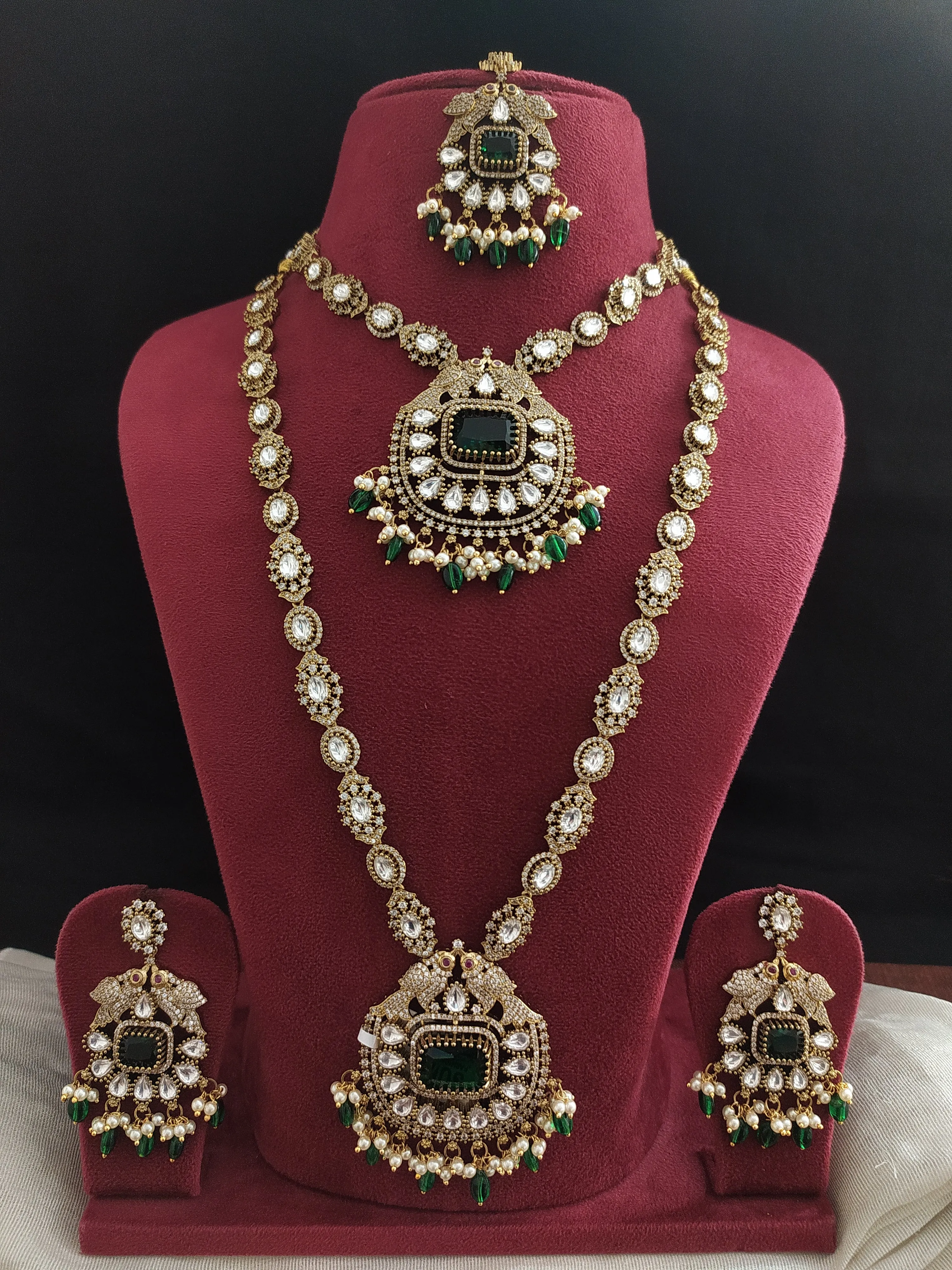 Unveil the Enchantment of a Bygone Era With Antique Victorian Diamond Zircon Combo Set