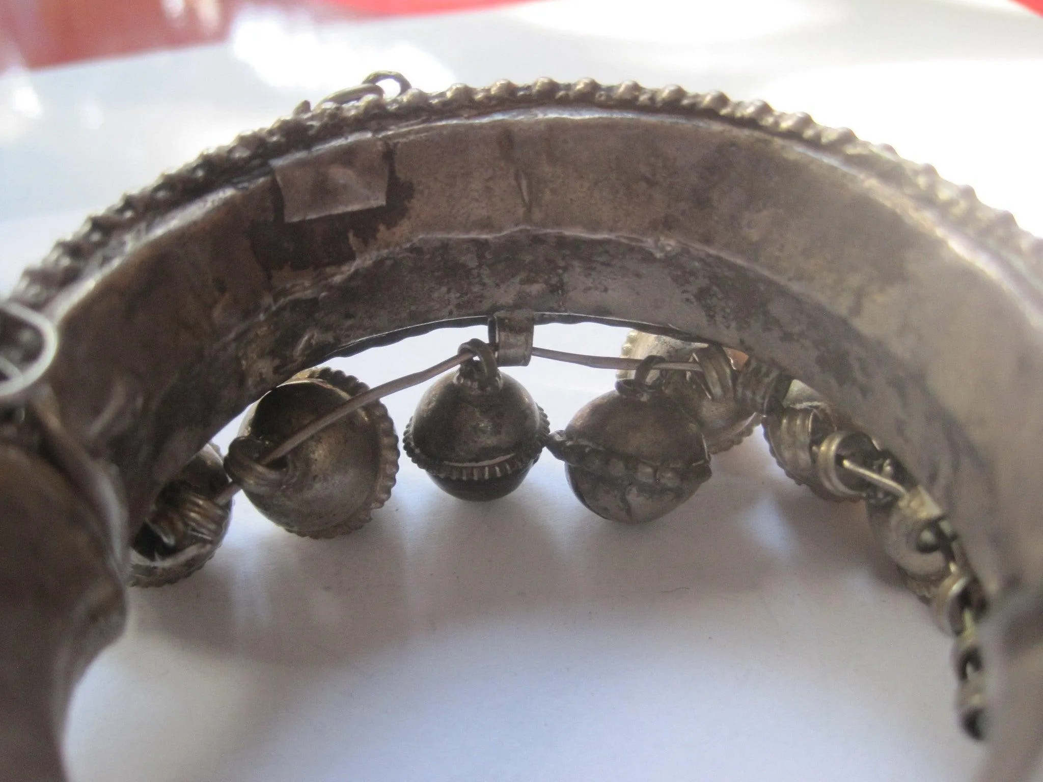 Vintage Bedouin Yemeni Silver Anklet or Foot Bracelet with Bells