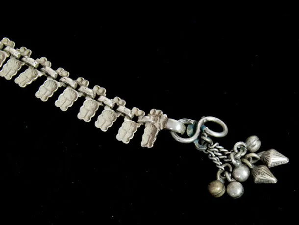 Vintage Tribal Silver Womens Anklet