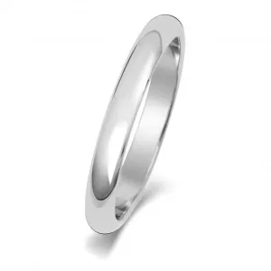 Wedding Band 9ct D Shape 2.5mm Wedding  Ring W102WH