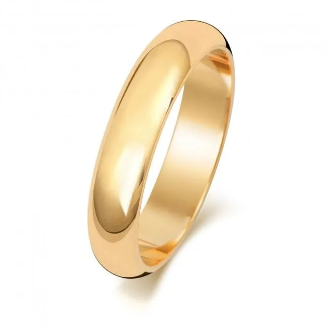 Wedding Band 9ct  D Shape 4 mm Wedding  Ring W104H