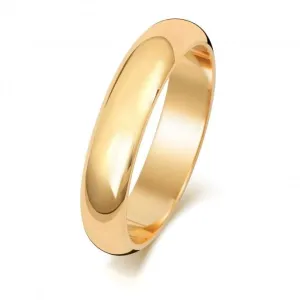 Wedding Band  9ct D Shape 4 mm Wedding  Ring W104UL