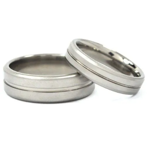 Wedding Ring Set, Titanium Couple's Rings, Promise Rings