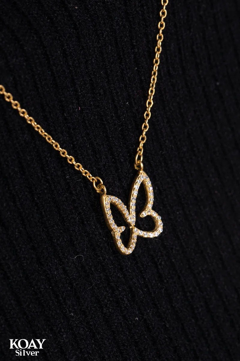 Zircon Butterfly GP Necklace