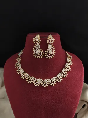 Zircon Necklace Set with Designer Earrings